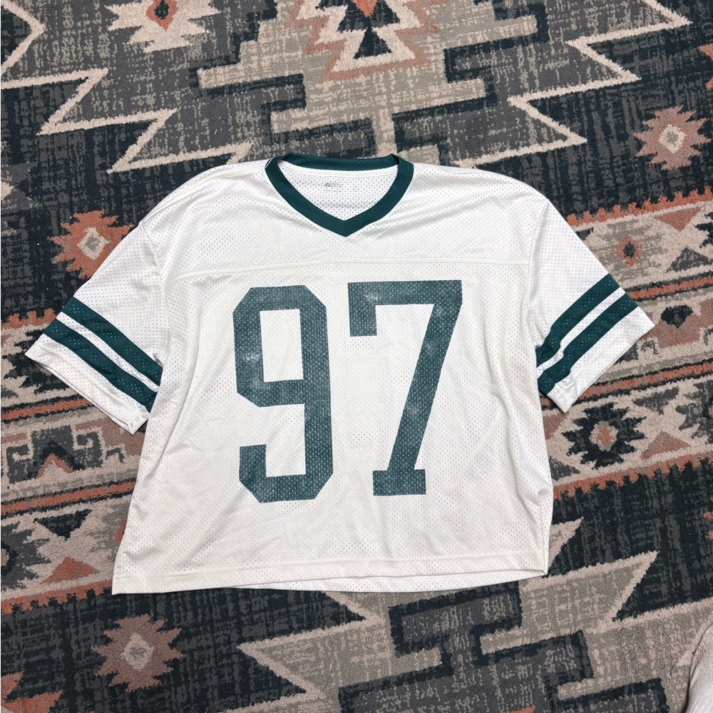 Vintage White and Green Mesh Jersey